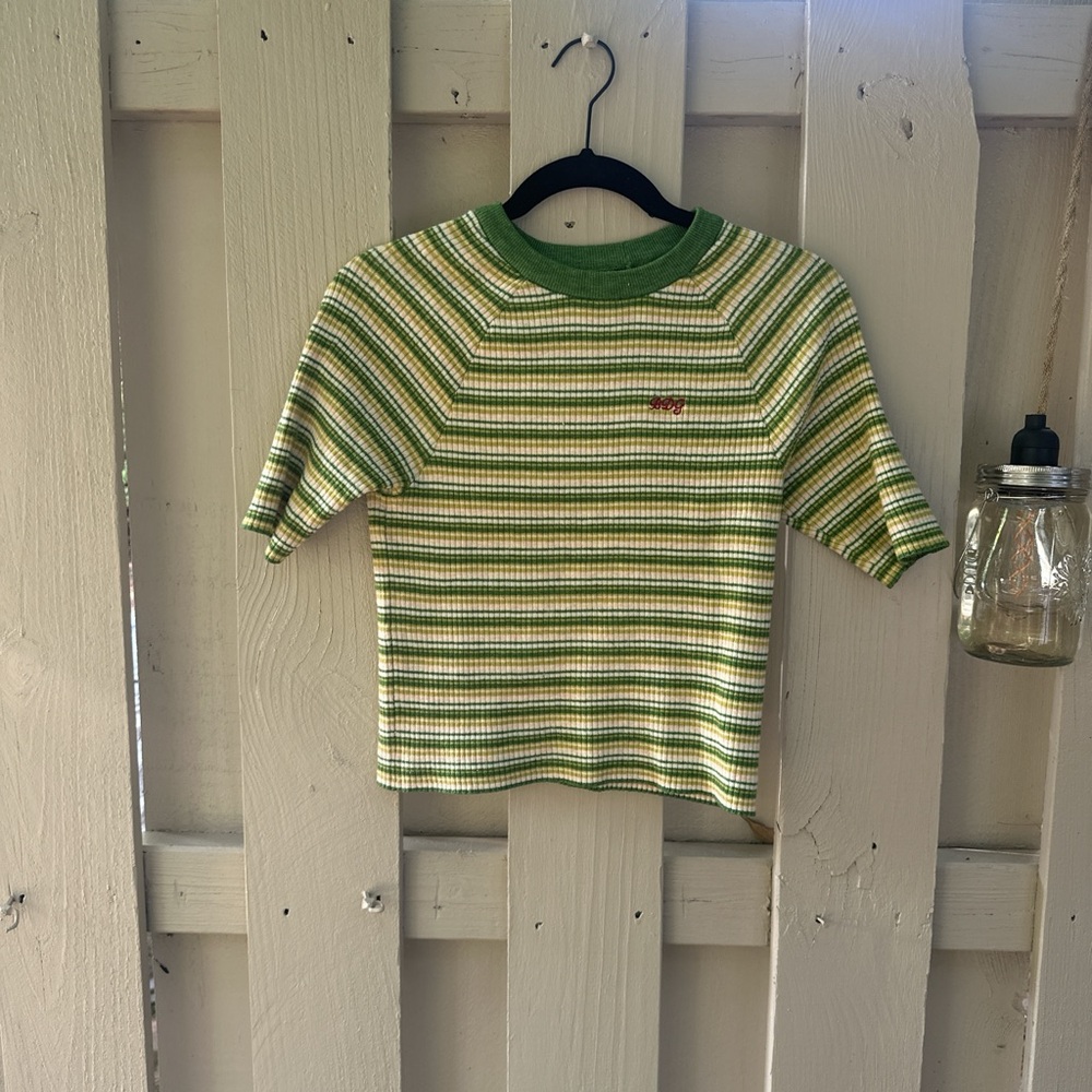 Urban Outfitters striped crop tee 🤎